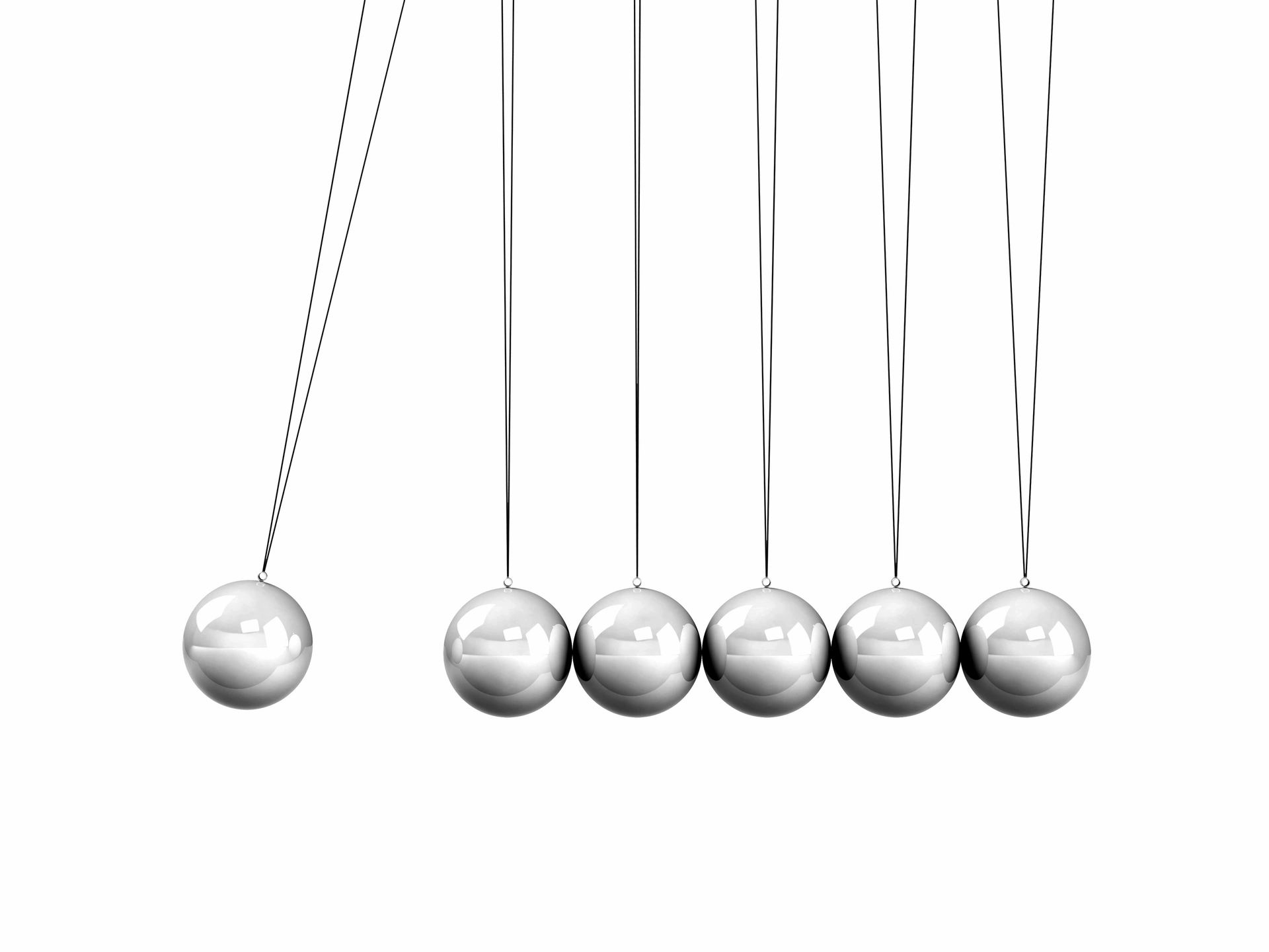 Newton's cradle representing connections and momentum in recruitment